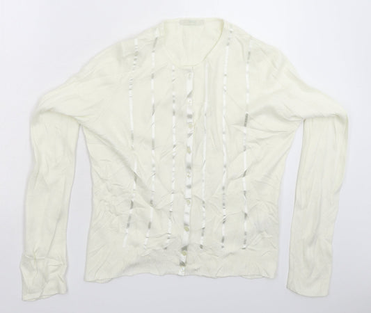 Womens UK Size 12 Marks and Spencer White Cardigan Jumper