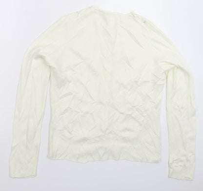 Womens UK Size 12 Marks and Spencer White Cardigan Jumper