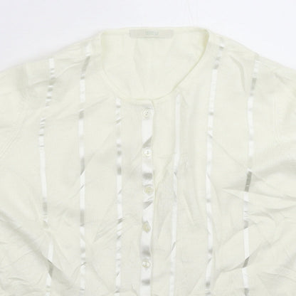 Womens UK Size 12 Marks and Spencer White Cardigan Jumper