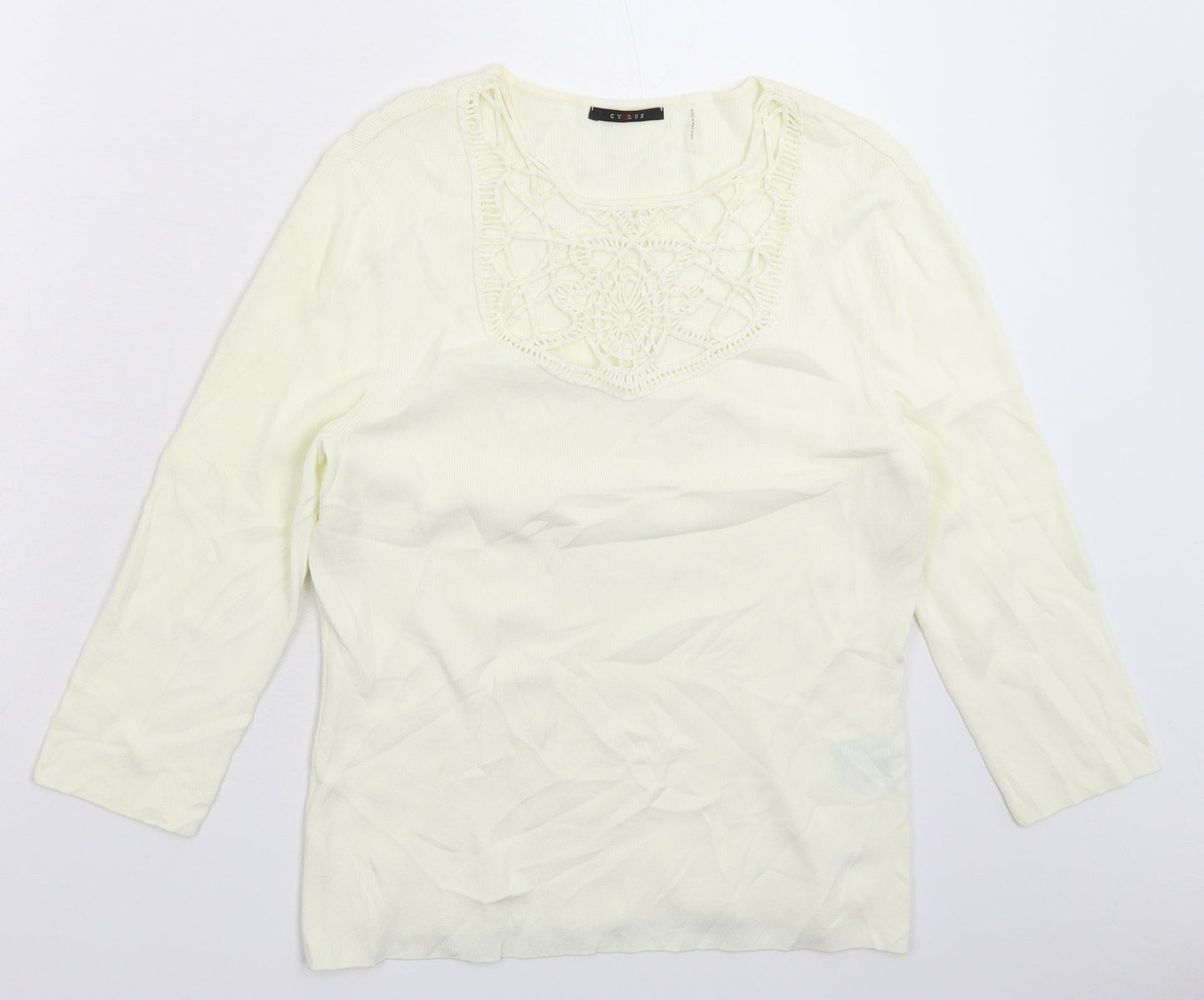 Womens UK Size L Cyrus White Pullover Jumper