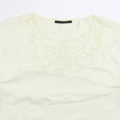 Womens UK Size L Cyrus White Pullover Jumper