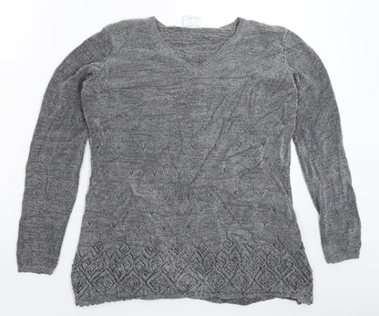 NEXT Womens Grey  Knit Pullover Jumper Size S