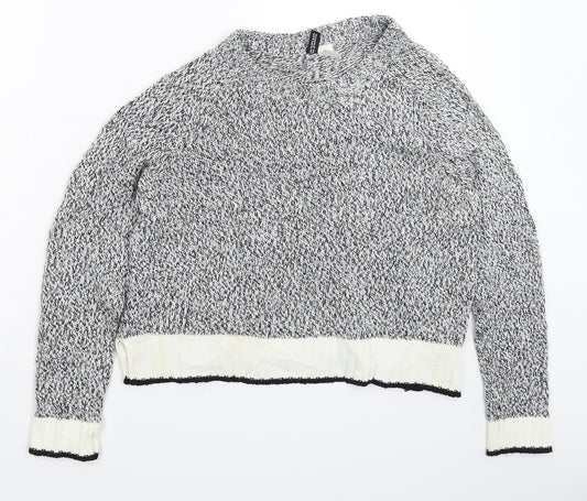 Womens UK Size S Divided Grey Pullover Jumper