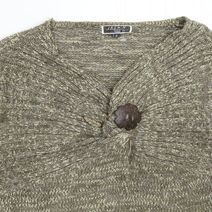 Jasmin Womens Grey  Knit Pullover Jumper Size S