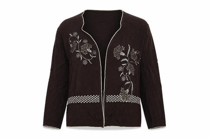 Yildirimlar Womens Grey Floral Knit Cardigan Jumper Size S