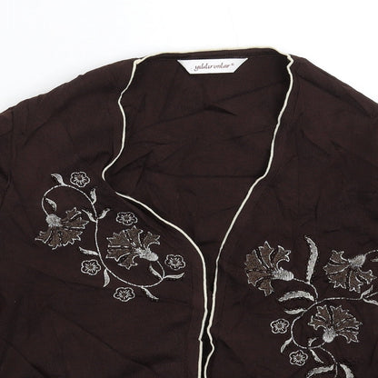 Yildirimlar Womens Grey Floral Knit Cardigan Jumper Size S