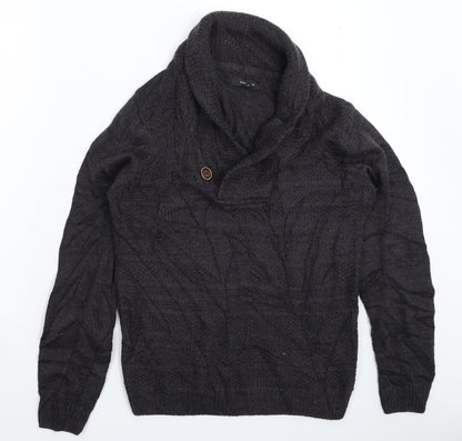 River Island Mens Grey  Knit Pullover Jumper Size S