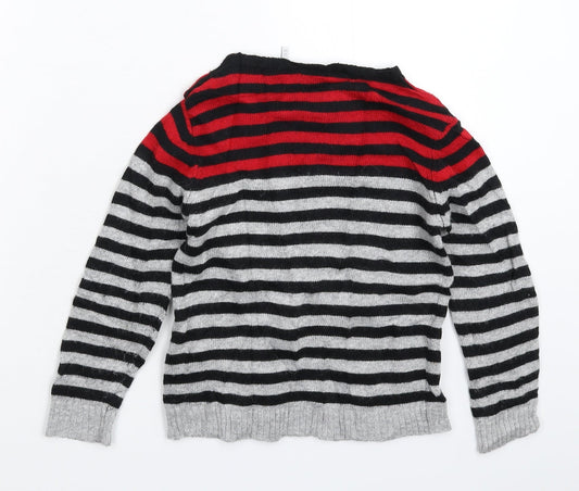 IKKS Boys Multicoloured Striped Knit Pullover Jumper Size 6 Years