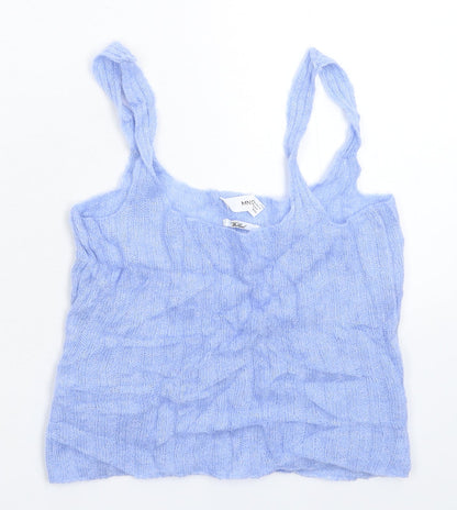 Womens UK Size XS Mango Blue Basic Tank
