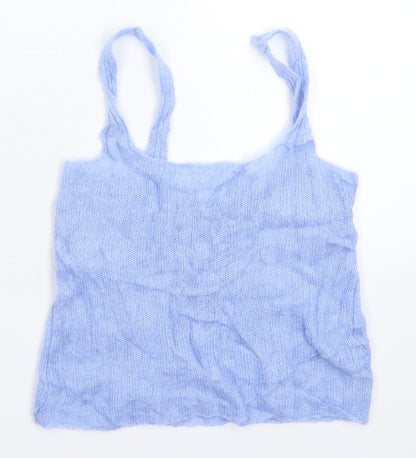 Womens UK Size XS Mango Blue Basic Tank
