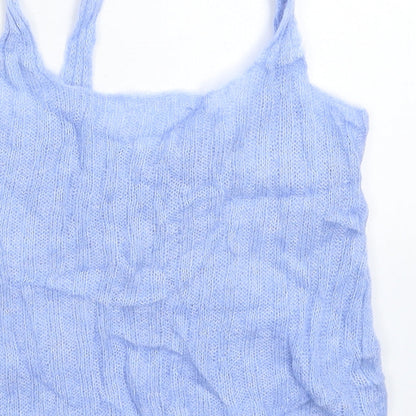 Womens UK Size XS Mango Blue Basic Tank
