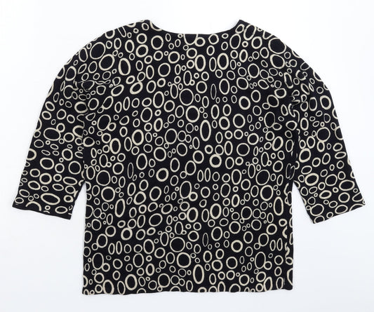 BHS Womens Blue Geometric Knit Pullover Jumper Size 14