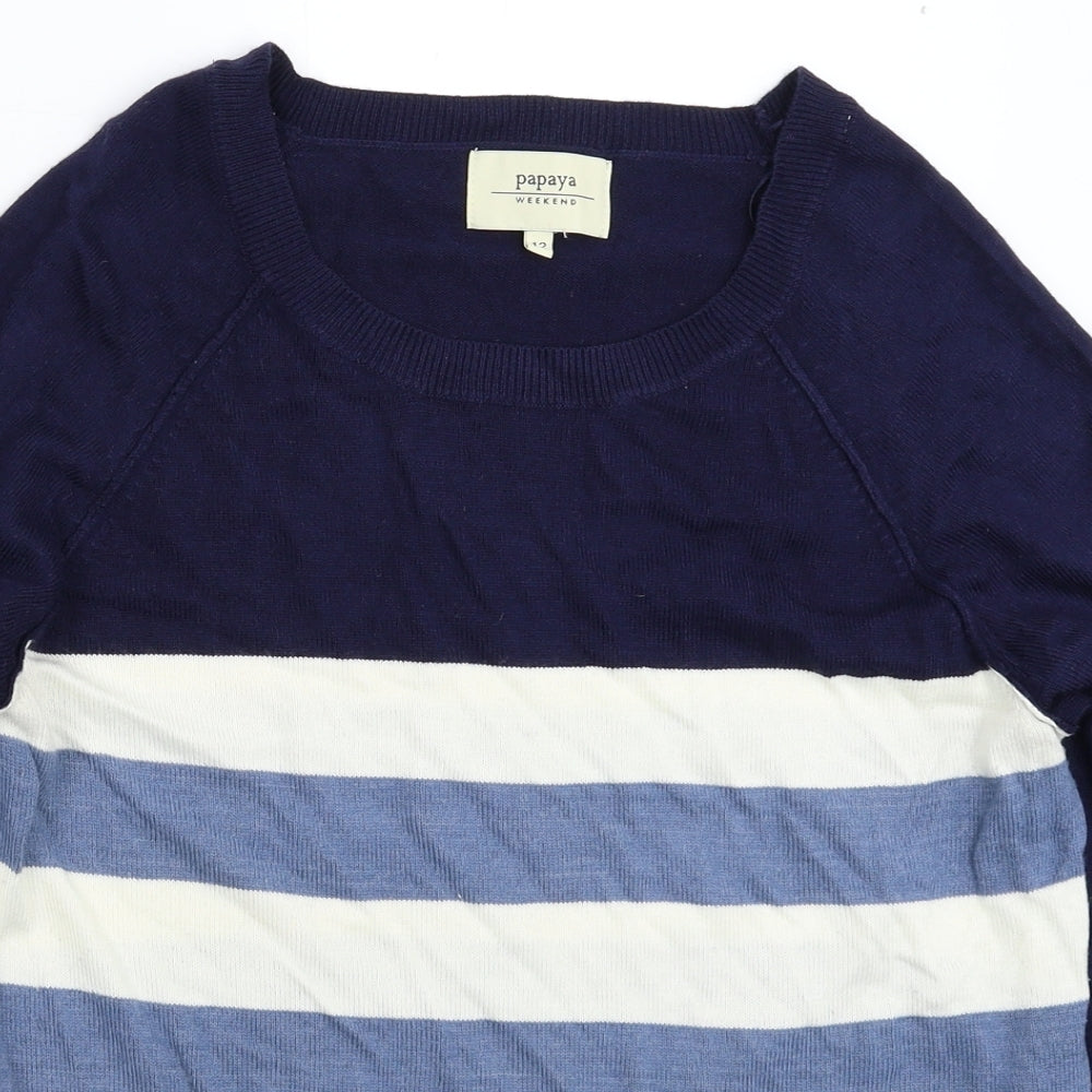 Womens UK Size 12 Papaya Multicoloured Pullover Jumper