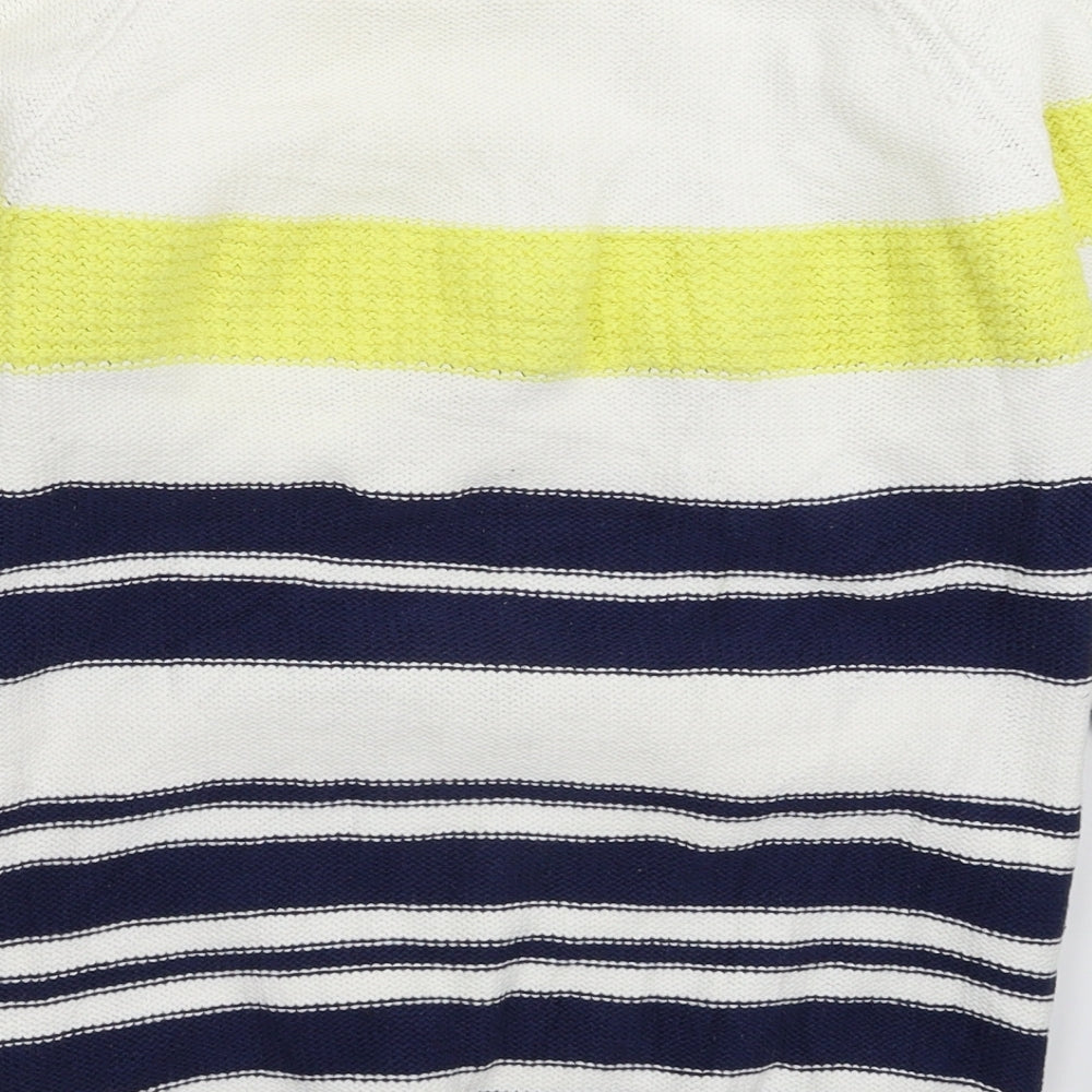 Lakeland Womens White Striped Knit Pullover Jumper Size 14