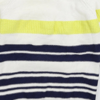Lakeland Womens White Striped Knit Pullover Jumper Size 14