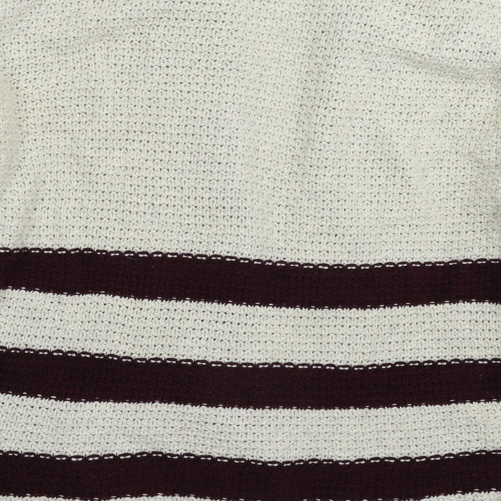 FOREVER 21 Womens Grey Striped Knit Cardigan Jumper Size S