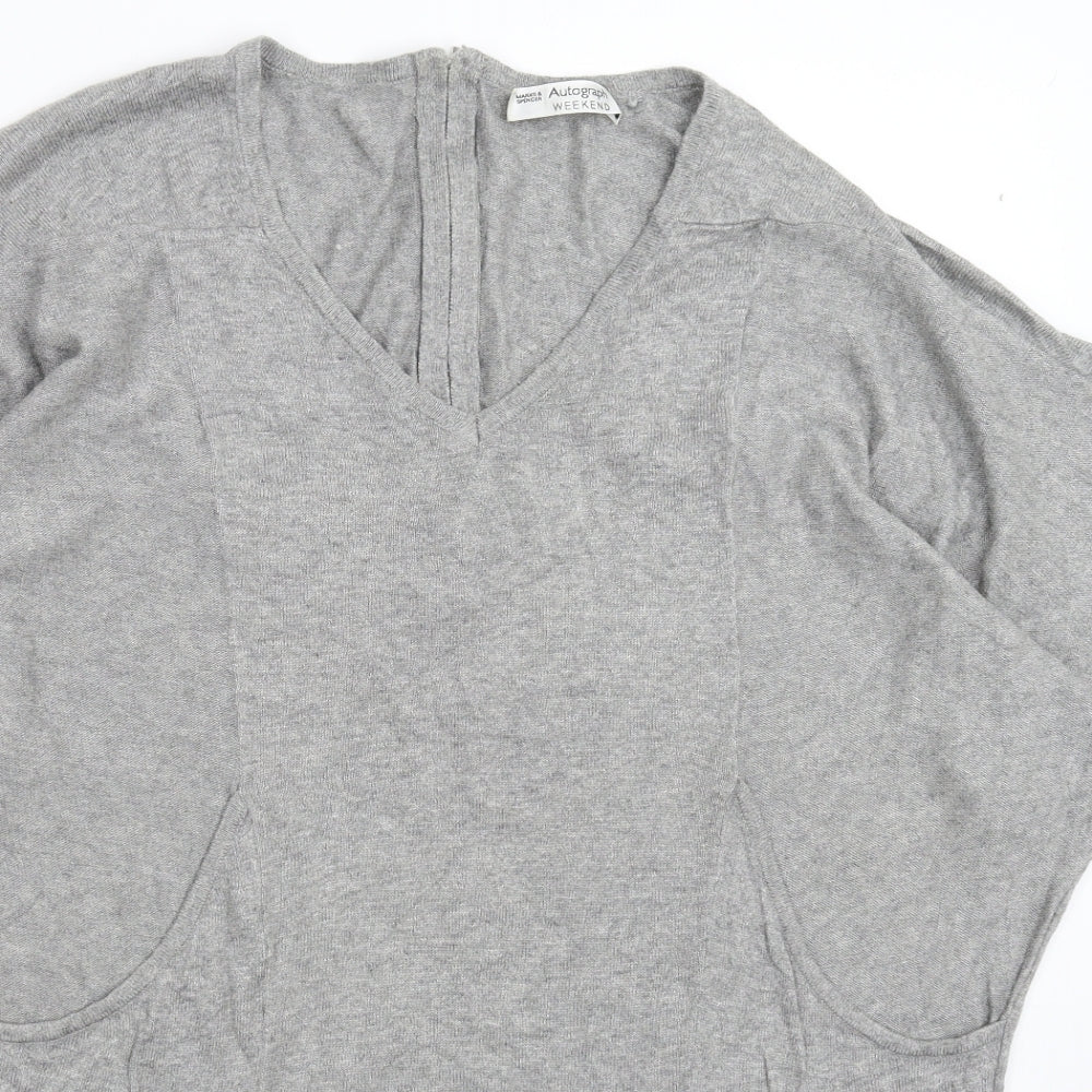 Autograph Womens Grey  Knit Jumper Dress  Size 12