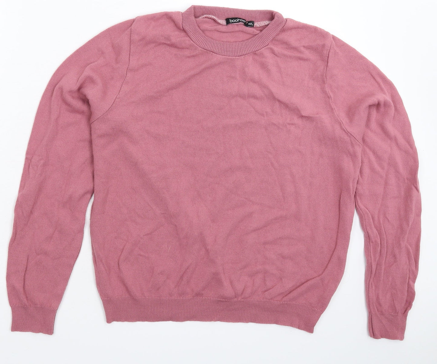 Boohoo Womens Pink  Knit Pullover Jumper Size L