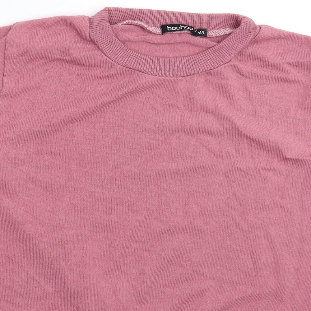 Boohoo Womens Pink  Knit Pullover Jumper Size L