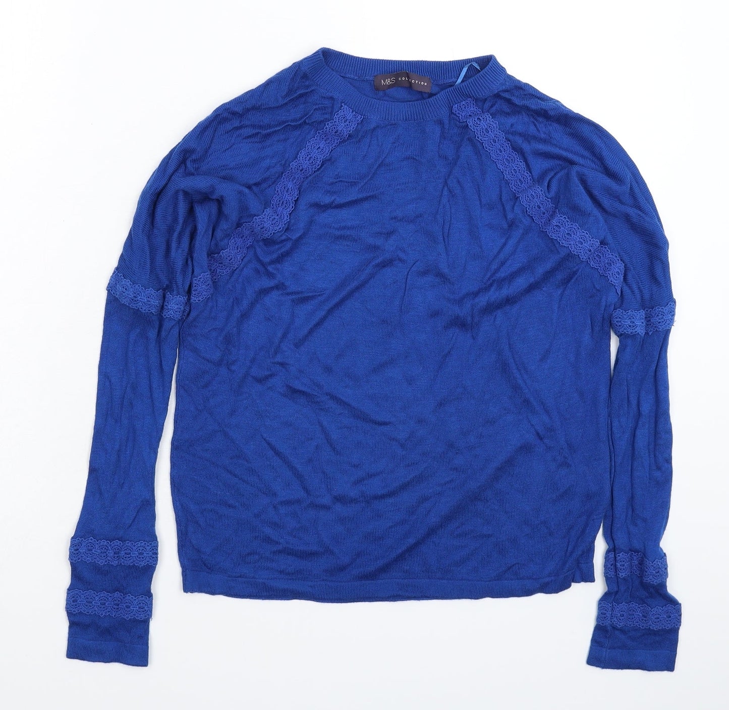 Womens UK Size S Marks and Spencer Blue Pullover Jumper