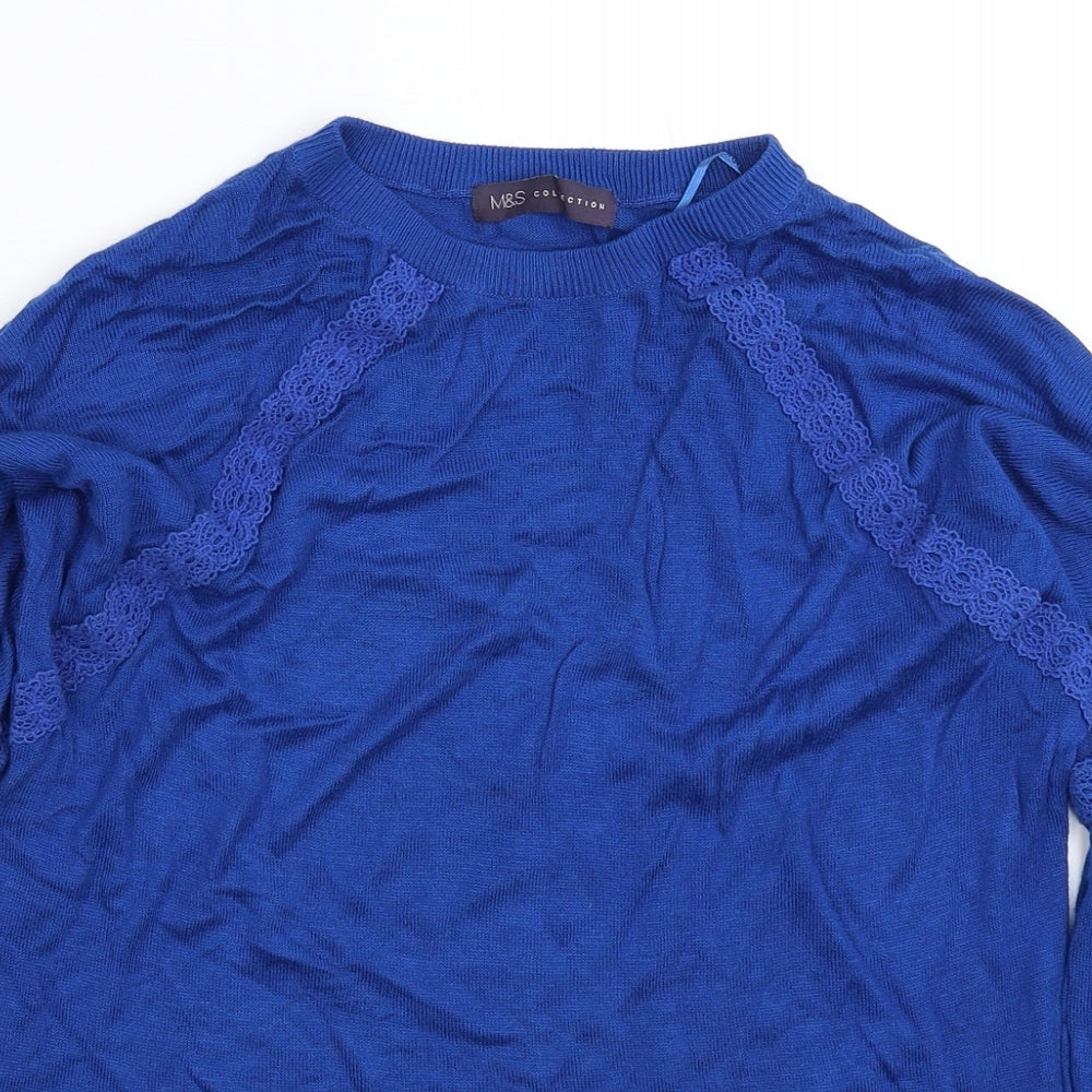 Womens UK Size S Marks and Spencer Blue Pullover Jumper