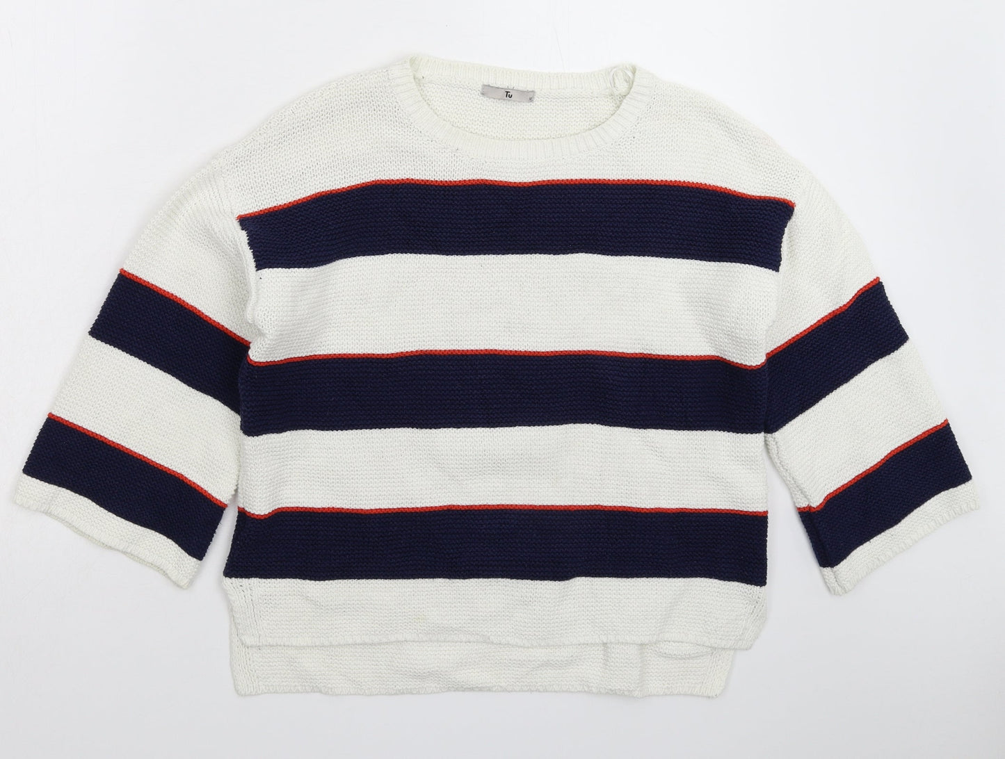 TU Womens Multicoloured Striped Knit Pullover Jumper Size 12