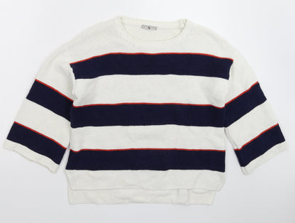 TU Womens Multicoloured Striped Knit Pullover Jumper Size 12
