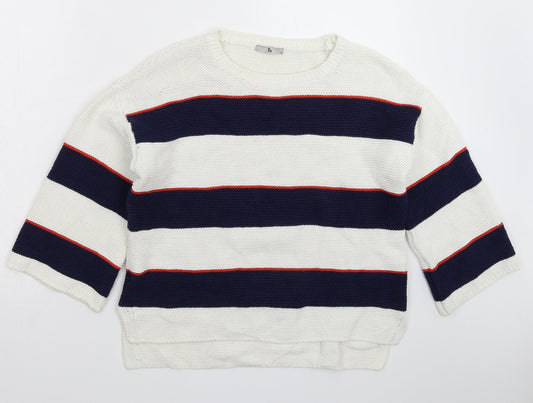 TU Womens Multicoloured Striped Knit Pullover Jumper Size 12
