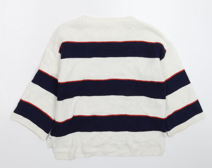 TU Womens Multicoloured Striped Knit Pullover Jumper Size 12
