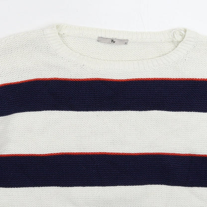 TU Womens Multicoloured Striped Knit Pullover Jumper Size 12