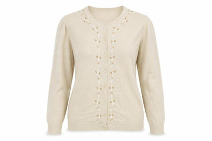 Bonmarché Womens Beige Knit Cardigan Jumper Size M