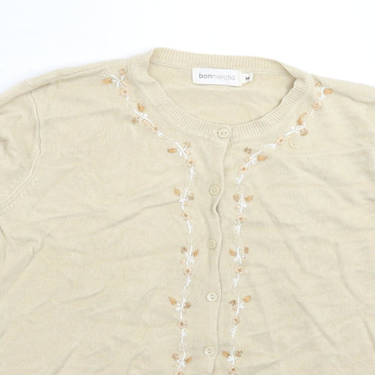 Womens UK Size M Bonmarché Beige Cardigan Jumper
