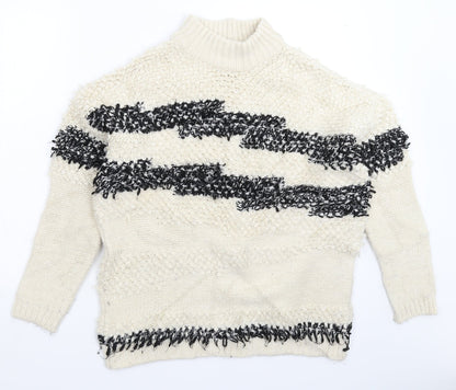 TU Womens White  Knit Pullover Jumper Size 10