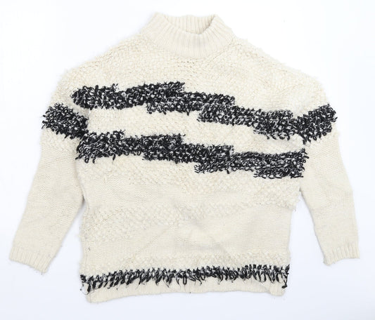 TU Womens White  Knit Pullover Jumper Size 10