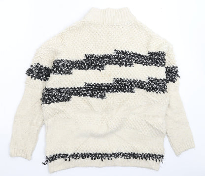 TU Womens White  Knit Pullover Jumper Size 10