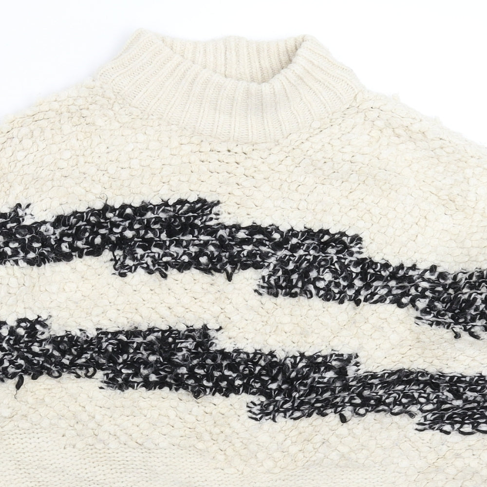 TU Womens White  Knit Pullover Jumper Size 10