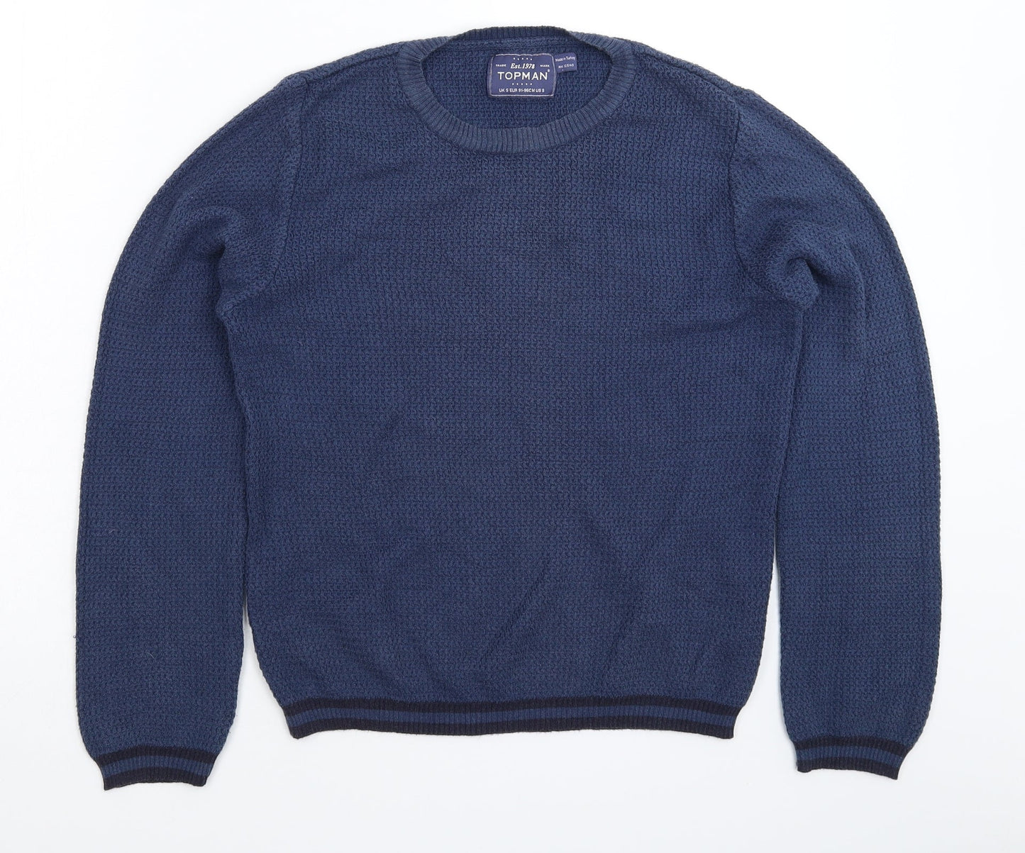 Topman Mens Blue  Knit Pullover Jumper Size S