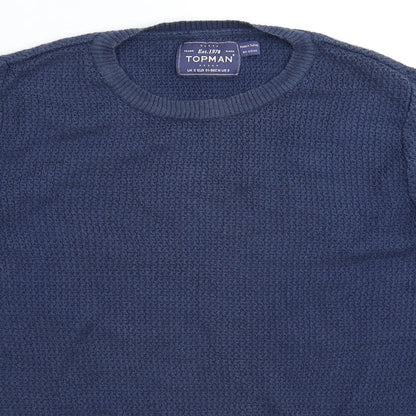 Topman Mens Blue  Knit Pullover Jumper Size S