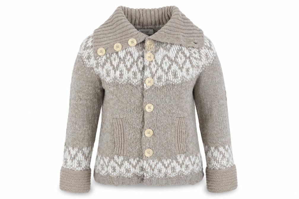 Marks & Spencer Womens Beige Geometric Knit Cardigan Jumper Size M
