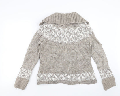 Womens UK Size M Marks and Spencer Beige Cardigan Jumper