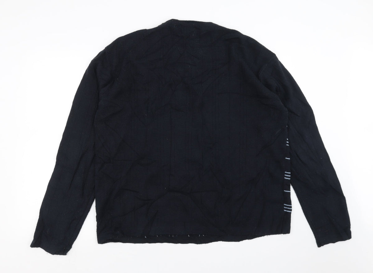 Georgio Collections Mens Blue Check Knit Pullover Jumper