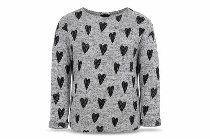 H&M Girls Grey  Knit Pullover Jumper Size 14 Years  - hearts