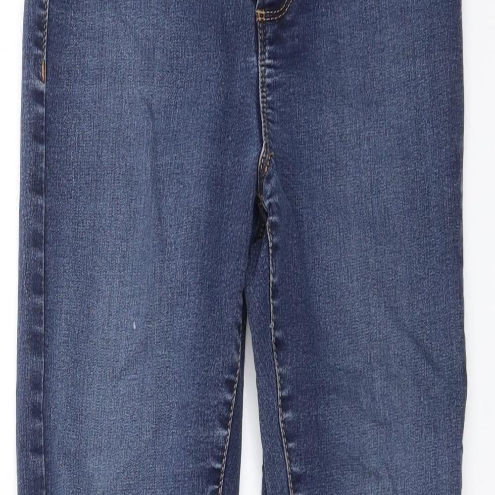 Miss Selfridge Womens Blue  Denim Skinny Jeans Size 8 L24 in - Distressed hem