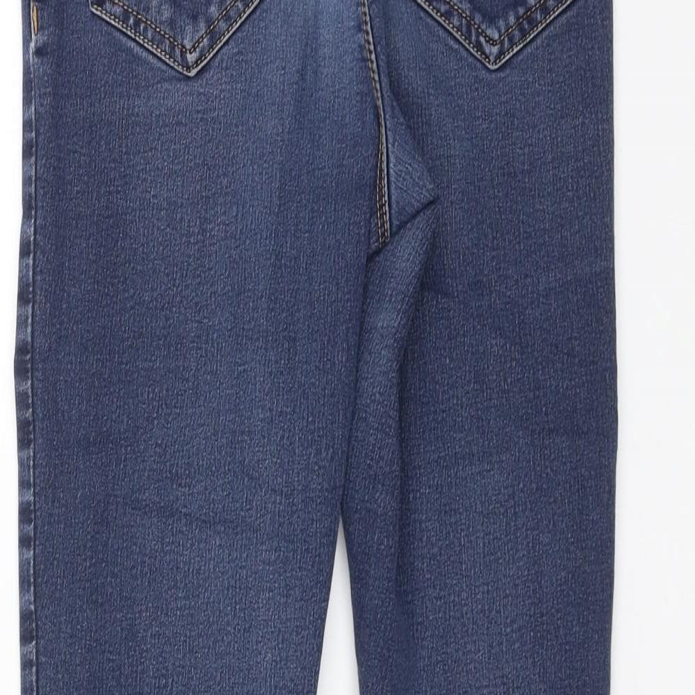 Miss Selfridge Womens Blue  Denim Skinny Jeans Size 8 L24 in - Distressed hem