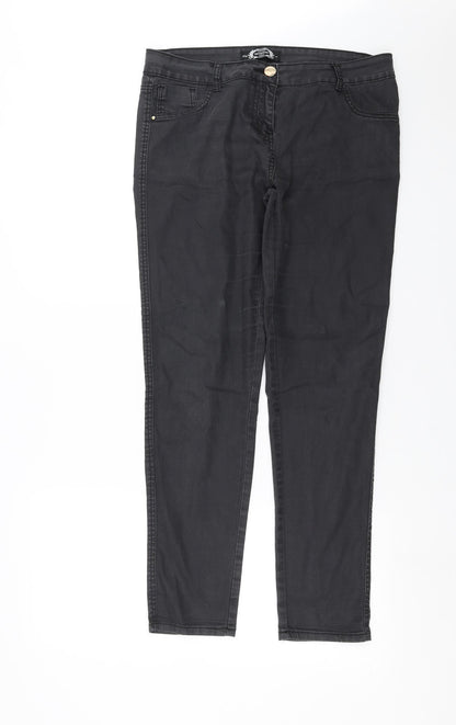 Internationale  Womens Grey  Denim Skinny Jeans Size 14 L29 in