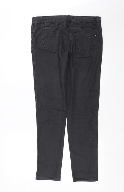 Internationale  Womens Grey  Denim Skinny Jeans Size 14 L29 in