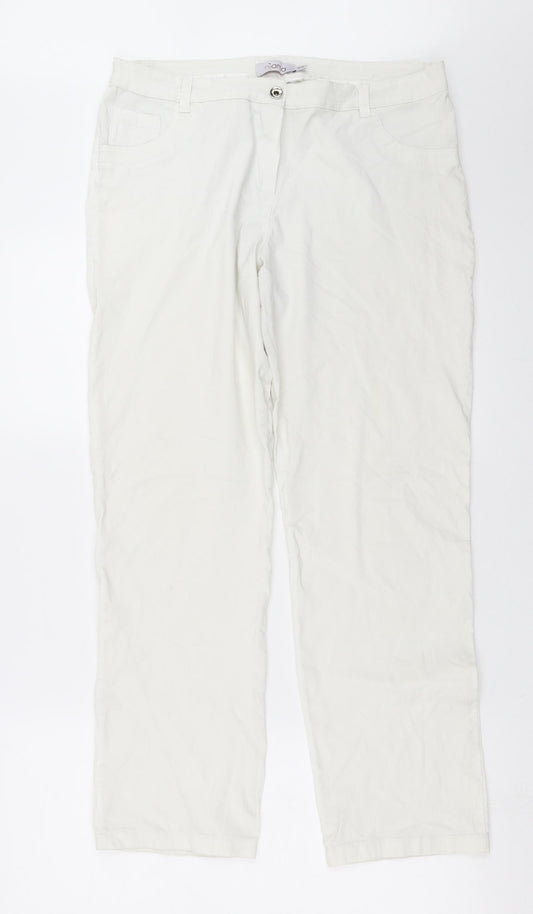 Niama Womens White   Trousers  Size 34 in L28 in