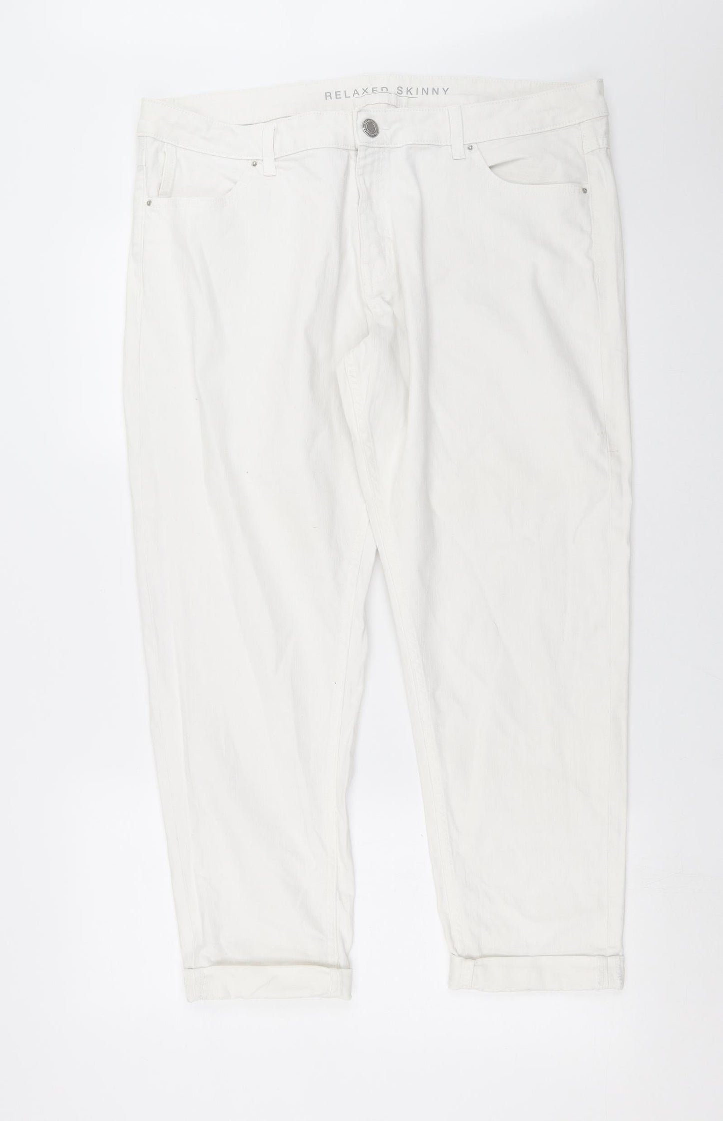 Womens UK Size 38 in Preworn Relaxed Fit Skinny White Jeans