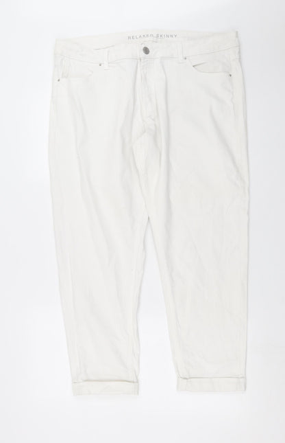 Womens UK Size 38 in Preworn Relaxed Fit Skinny White Jeans