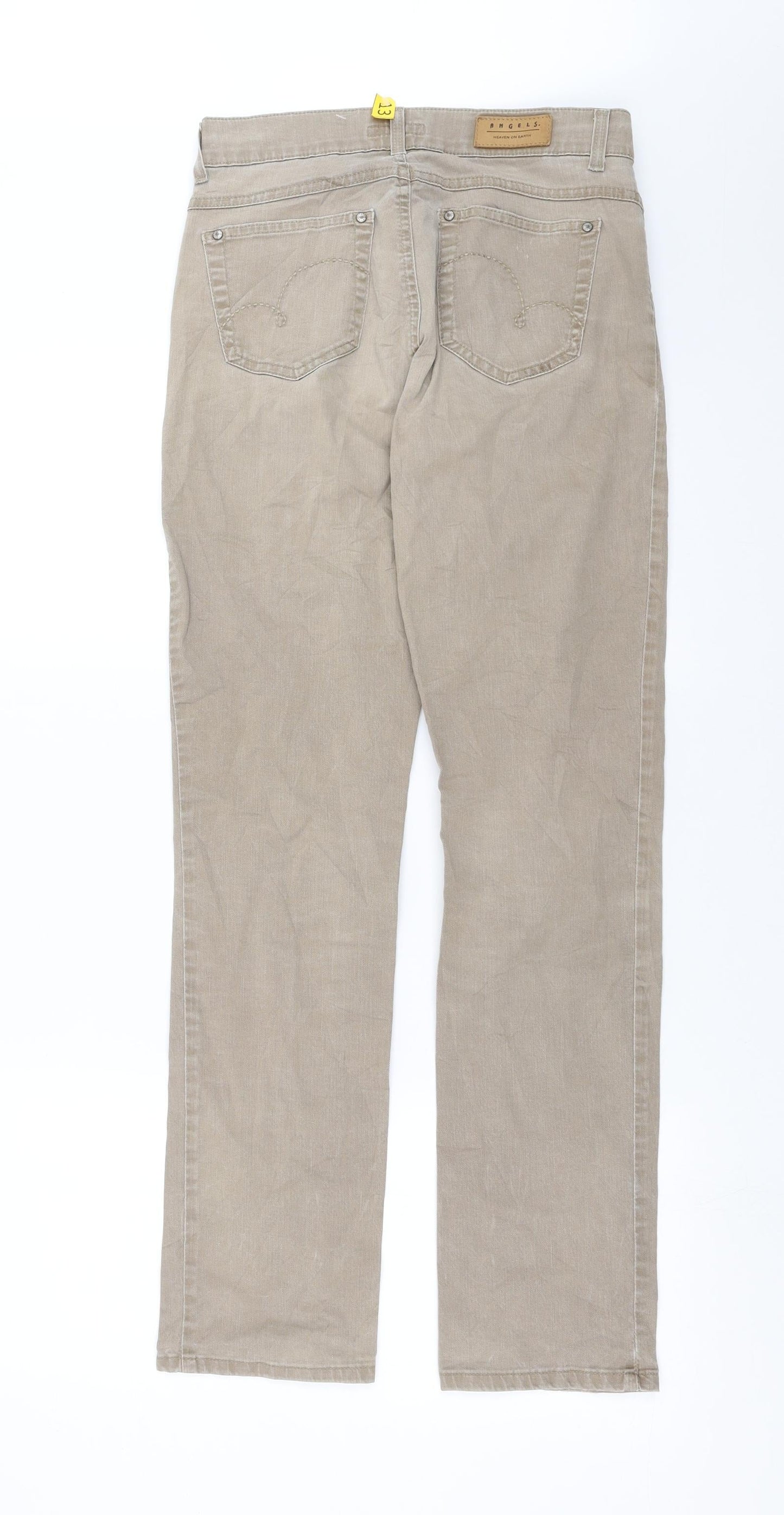 Womens UK Size 8 Angels Regular Fit Straight Beige Jeans